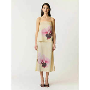 Y.A.S. Orchida Satin Midi Skirt